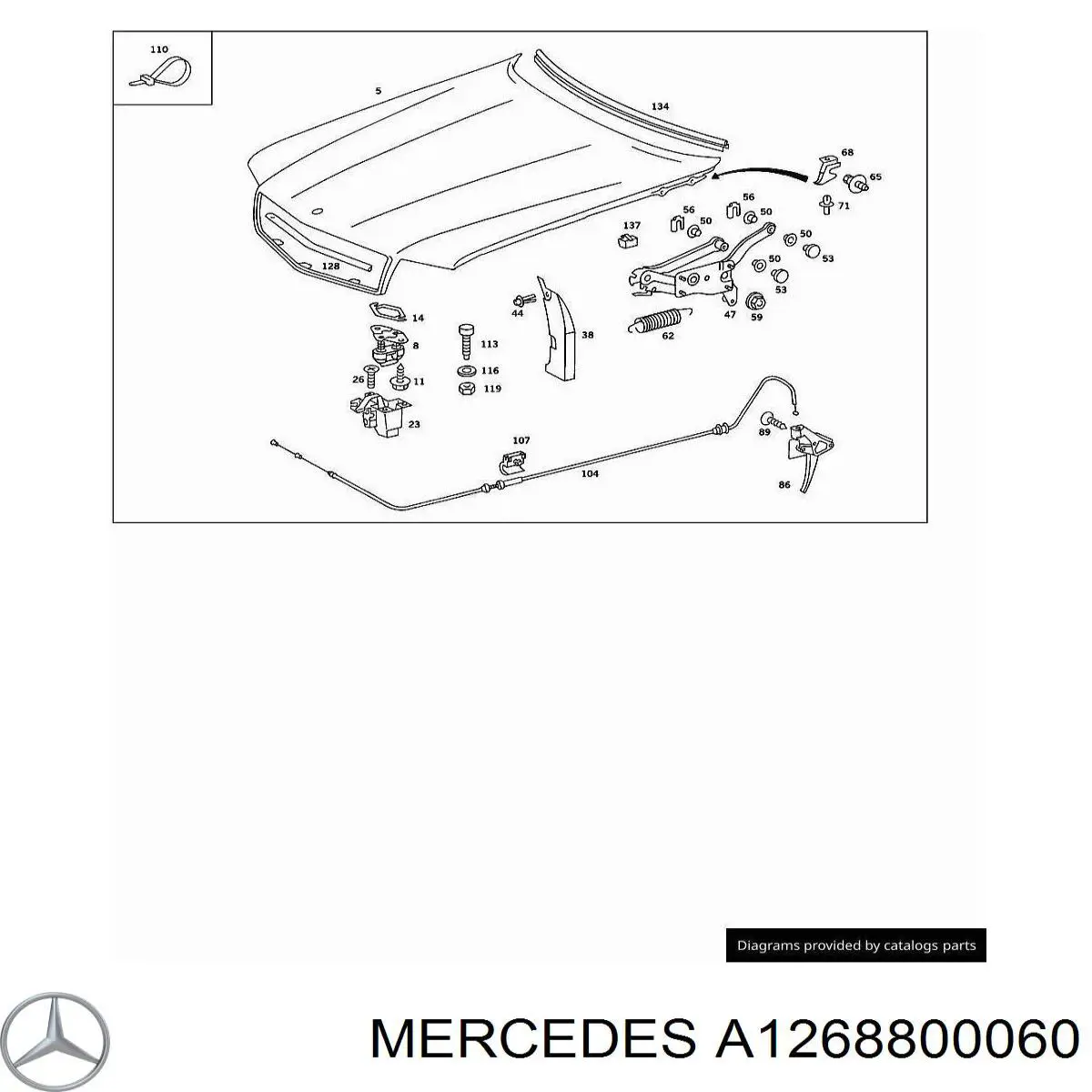 Fecho da capota Mercedes A1268800060 preço, a partir de 107,72 USD