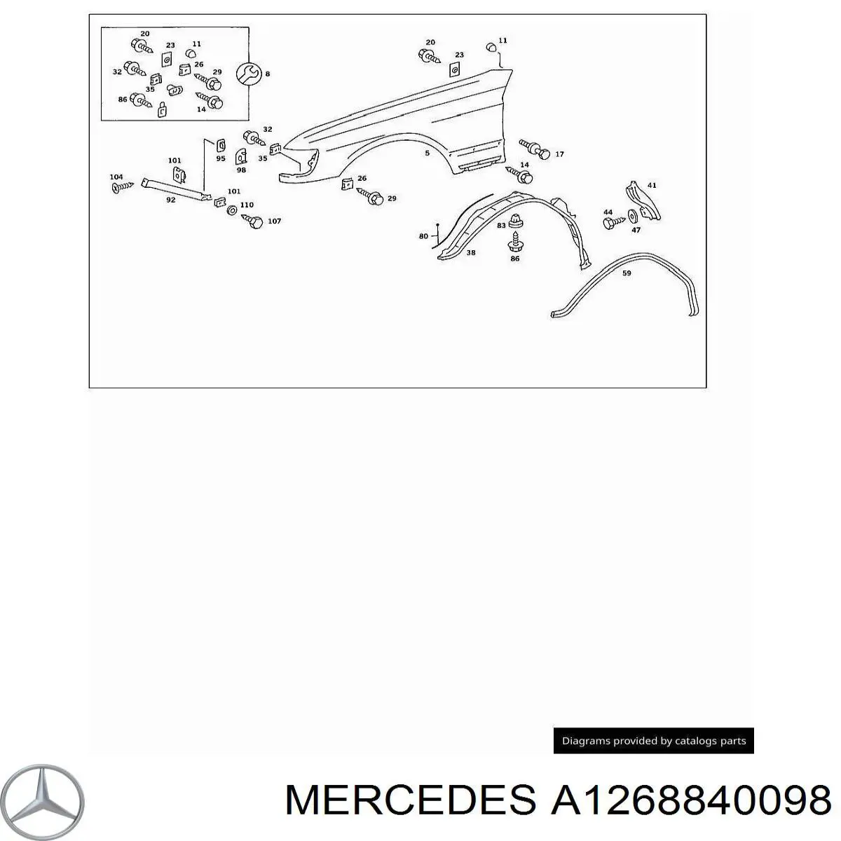  Mercedes A1268840098 preço, a partir de 44,06 USD