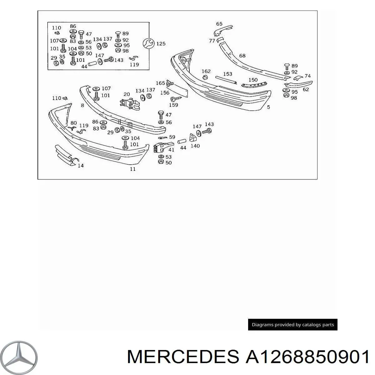 A1268850901 Mercedes Pára-choque dianteiro