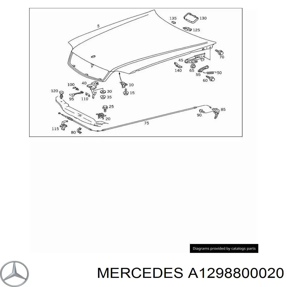 Puxador de abertura da capota Mercedes A1298800020 preço, a partir de 34,68 USD
