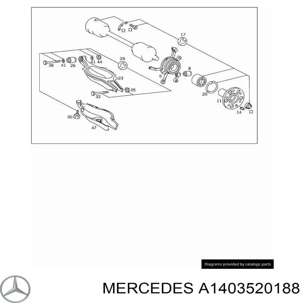 A1403520188 Mercedes Proteção do braço inferior traseiro