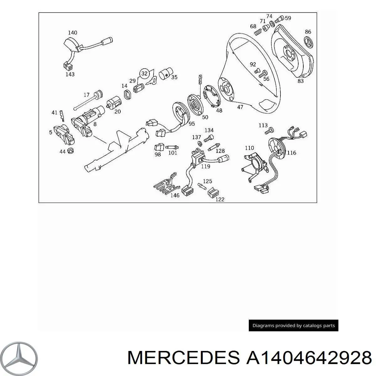 A1404642928 Mercedes Anel AIRBAG de contato, cabo plano do volante