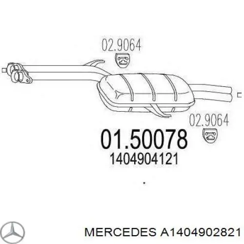 Compre A1404903021 Mercedes Silenciador, parte traseira