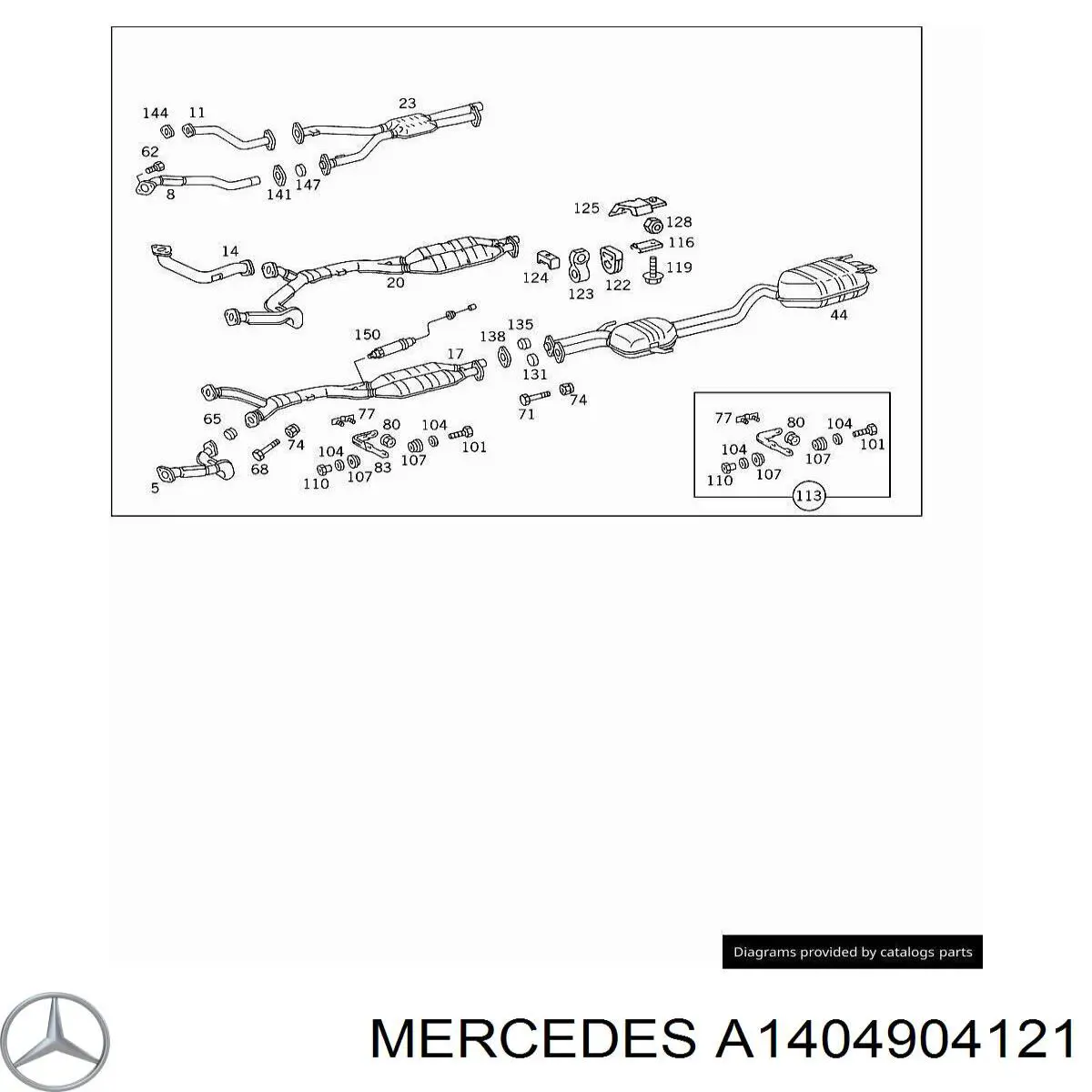 Silenciador, parte traseira Mercedes A1404904121 preço, a partir de 3302,28 USD