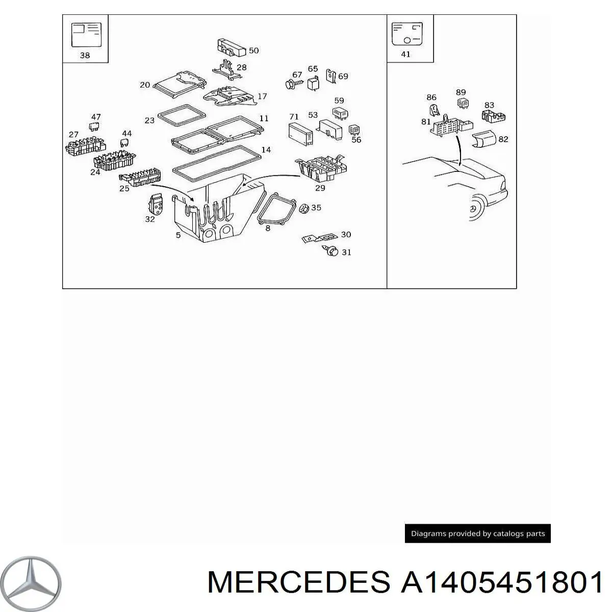 A1405450101 Mercedes Unidade de dispositivos de segurança