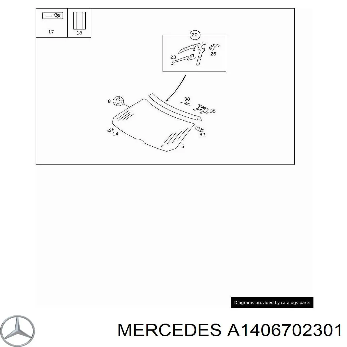 A1406702301 Mercedes Pára-brisas