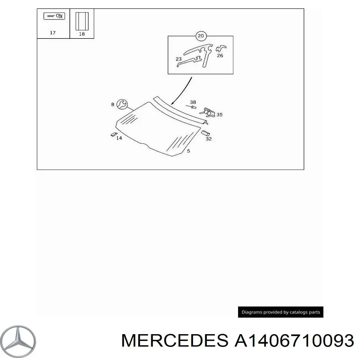 A1406710093 Mercedes Pára-brisas