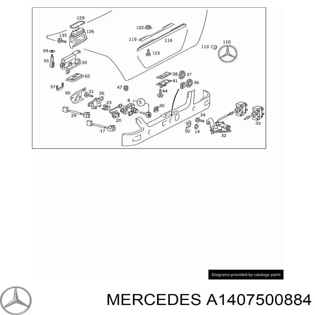 Fecho de tampa de porta-malas (de 3ª/5ª porta traseira) para Mercedes S  W140