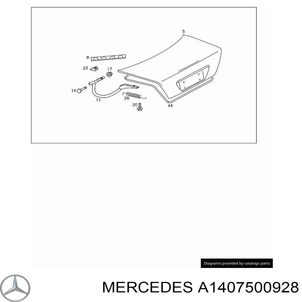 Gozno de tampa de porta-malas Mercedes A1407500128 preço, a partir de 55,00 USD