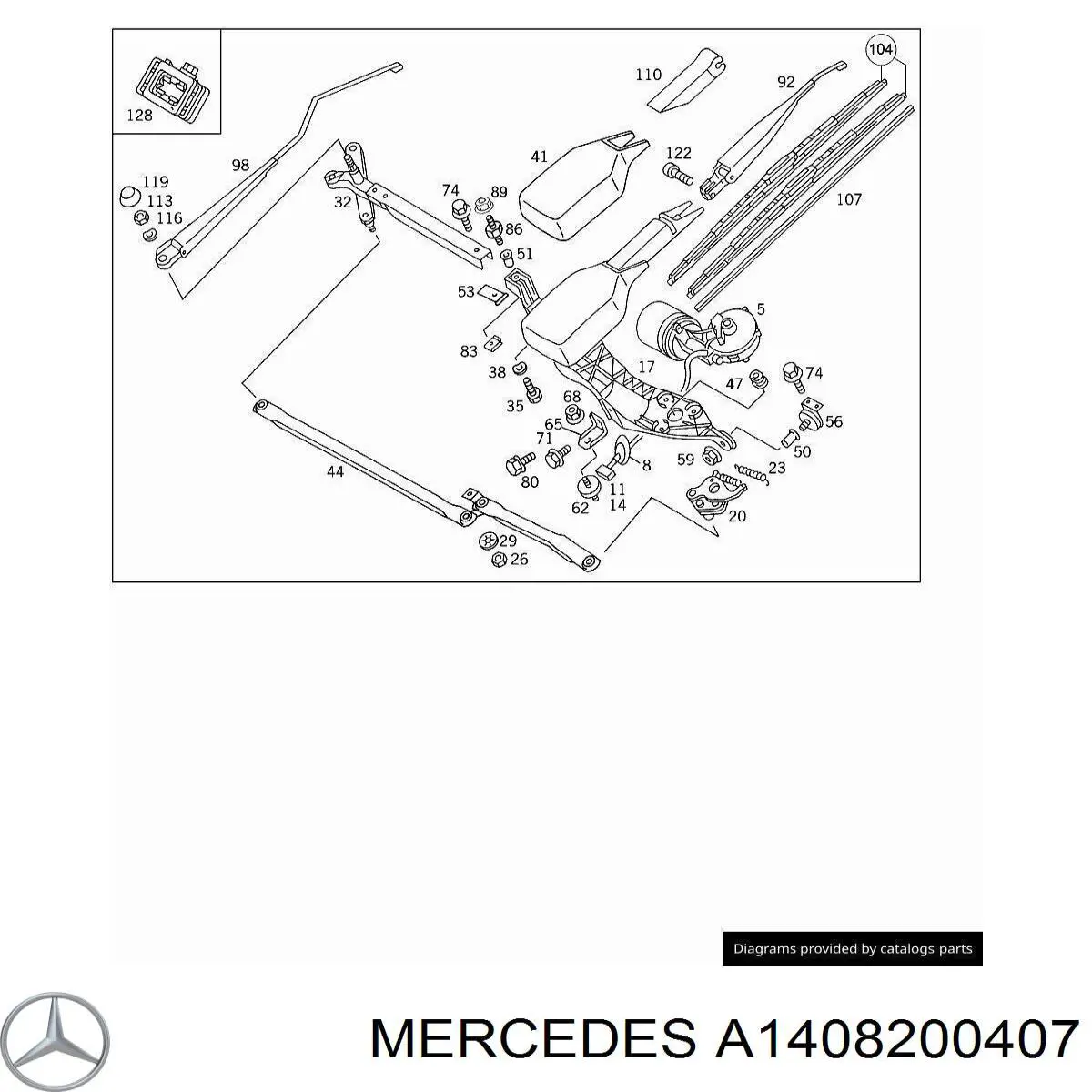 A1408200407 Mercedes Trapézio de limpador pára-brisas