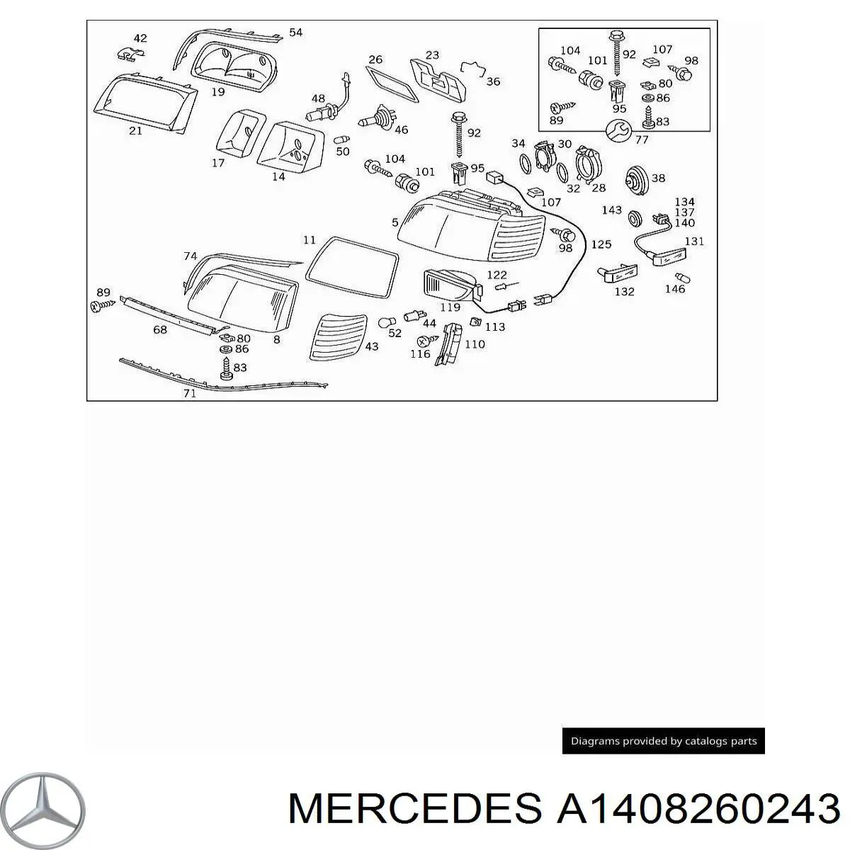 A1408260243 Mercedes Pisca-pisca direito