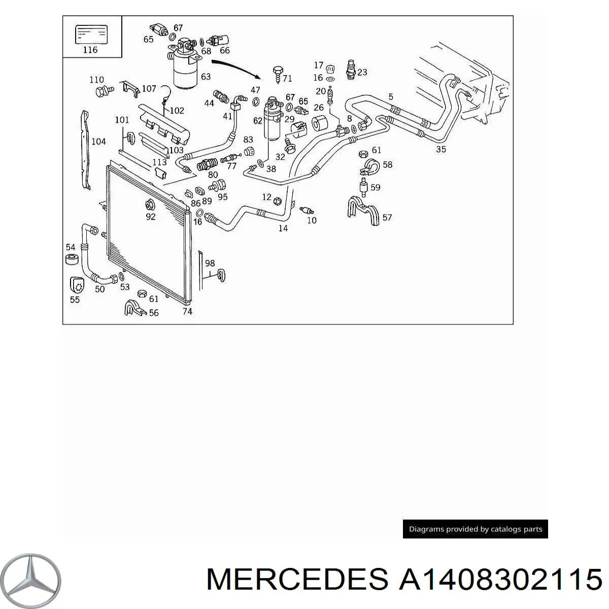  Mercedes A1408302115 preço, a partir de 80,78 USD