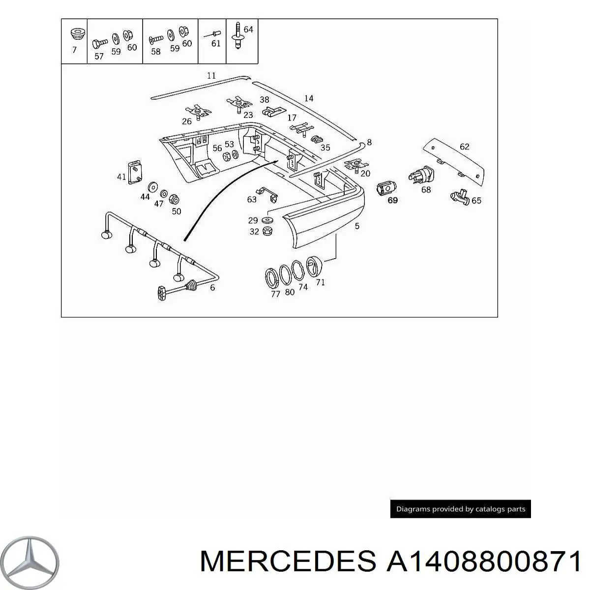 A1408800871 Mercedes Pára-choque traseiro