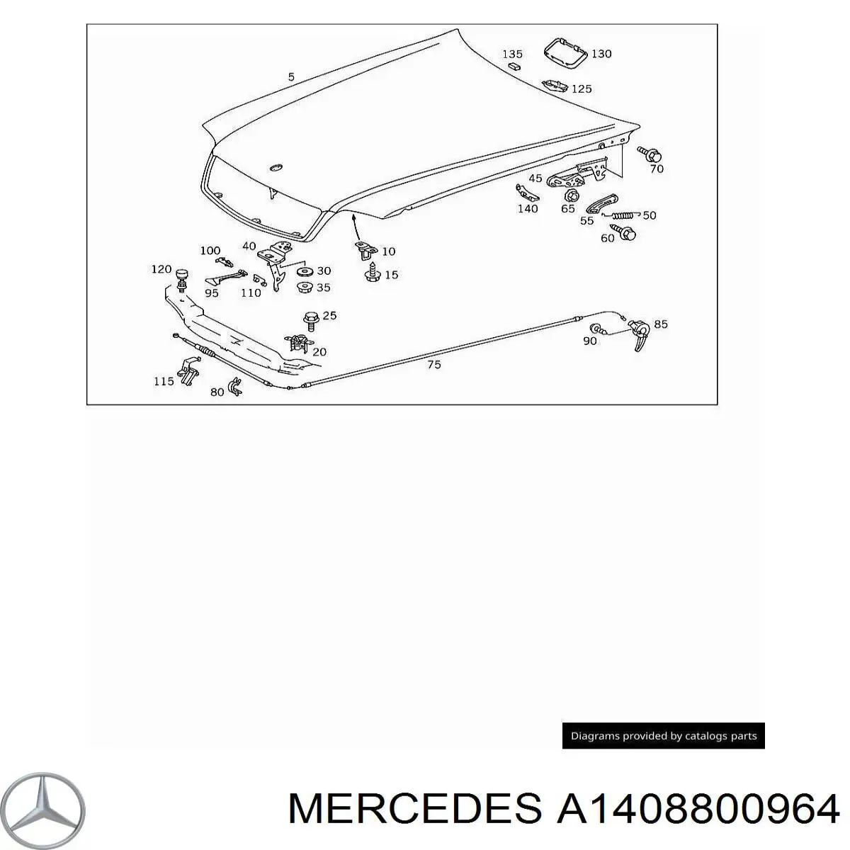 Viga con gancho do fecho da capota Mercedes A1298800064 preço, a partir de 94,17 USD