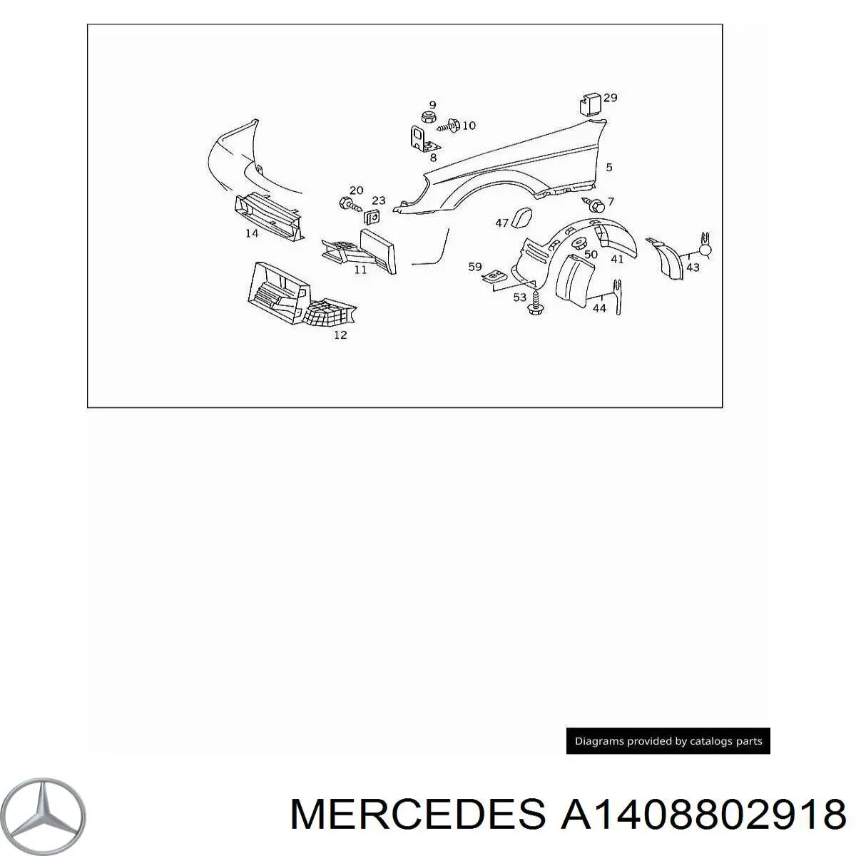 A1408802918 Mercedes Pára-lama dianteiro esquerdo