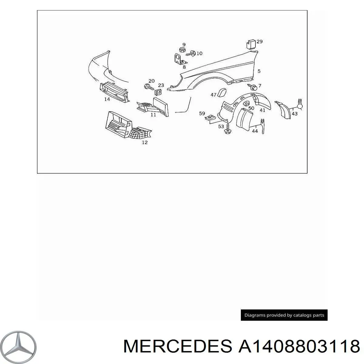  Pára-lama dianteiro esquerdo Mercedes S coupé (C140) (1992 - 1999) 