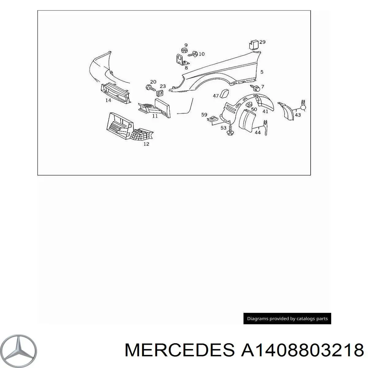 Pára-lama dianteiro direito Mercedes A1408803218 preço, a partir de 1370,28 USD