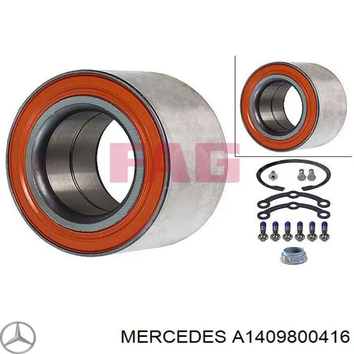 A1409800416 Mercedes Rolamento de cubo traseiro