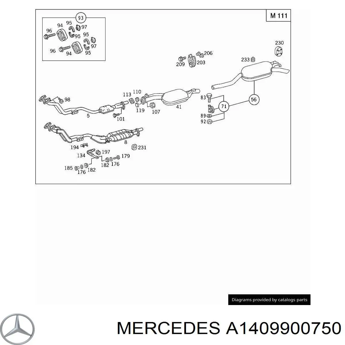 A1409900750 Mercedes Parafuso (porca) de fixação
