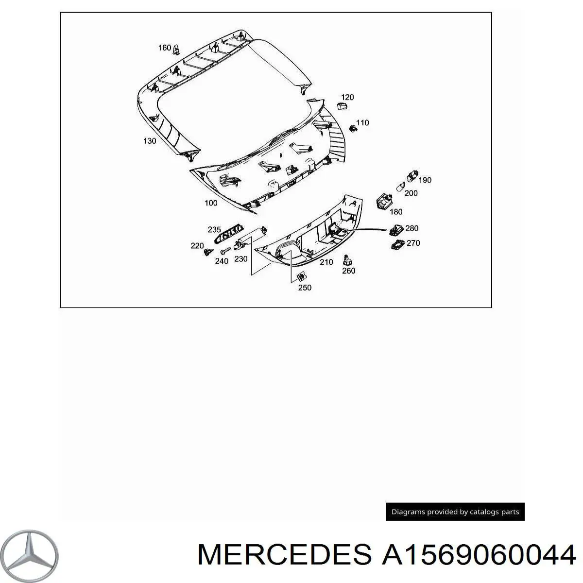 1569060044 Mercedes Sinal de parada traseiro adicional