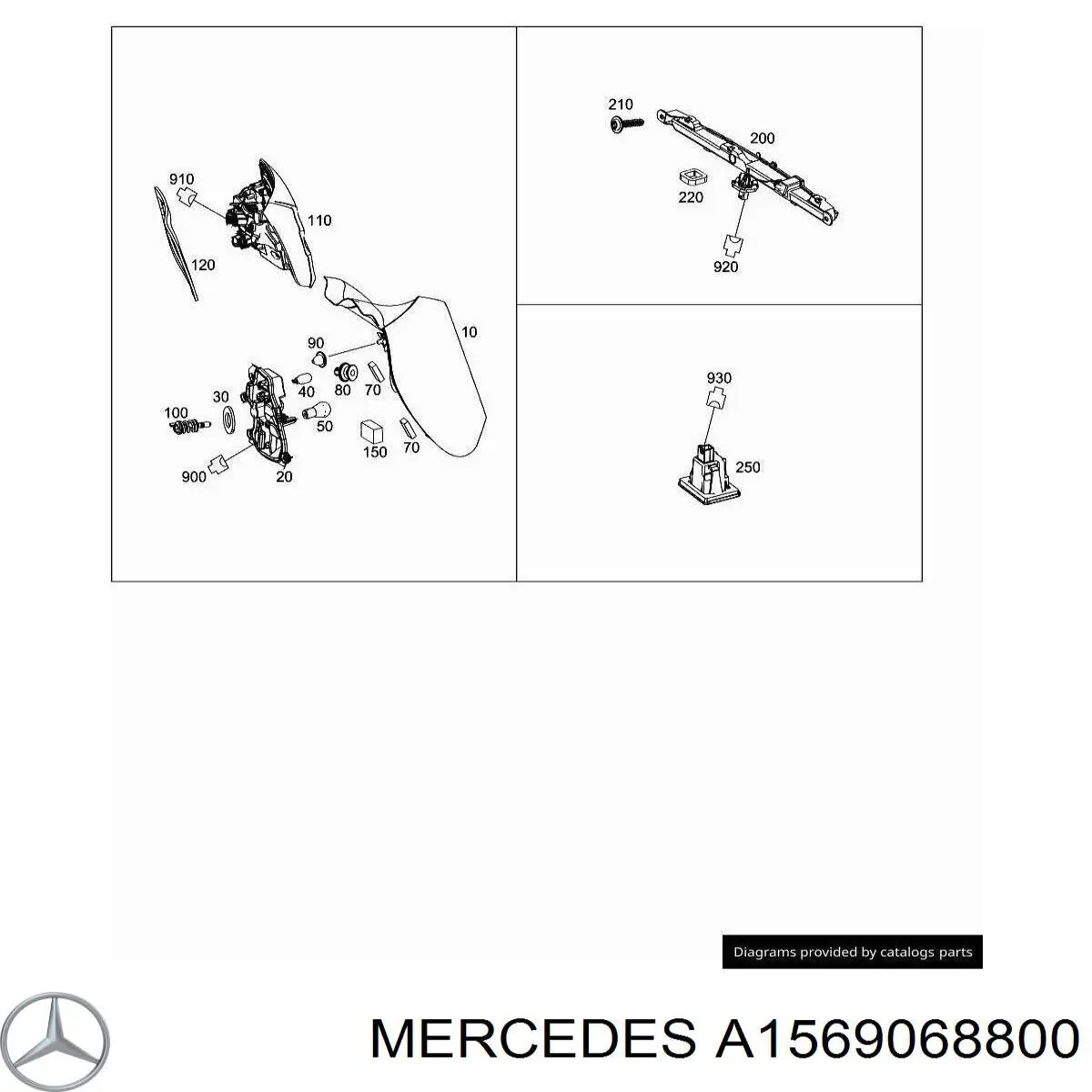 Lanterna traseira direita Mercedes A1569068800 preço, a partir de 180,90 USD