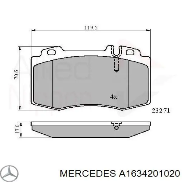Sapatas do freio dianteiras de disco Mercedes A1634201020 preço, a partir de 32,44 USD
