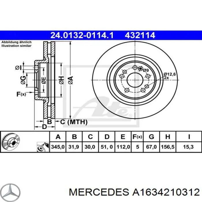 Compre A1634210312 Mercedes Disco do freio dianteiro