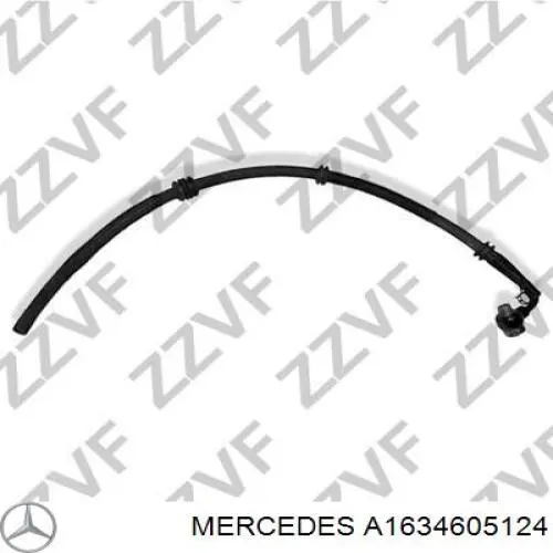 A1634605124 Mercedes Mangueira da Direção hidrâulica assistida de pressão baixa, desde a cremalheira (do mecanismo) até o radiador