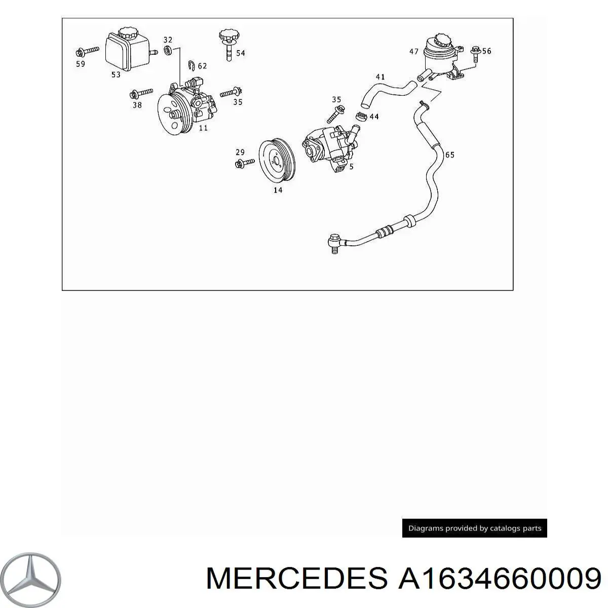 Mangueira da Direção hidrâulica assistida de pressão baixa, desde a cremalheira (do mecanismo) até o radiador Mercedes A1634660009 preço, a partir de 376,45 USD