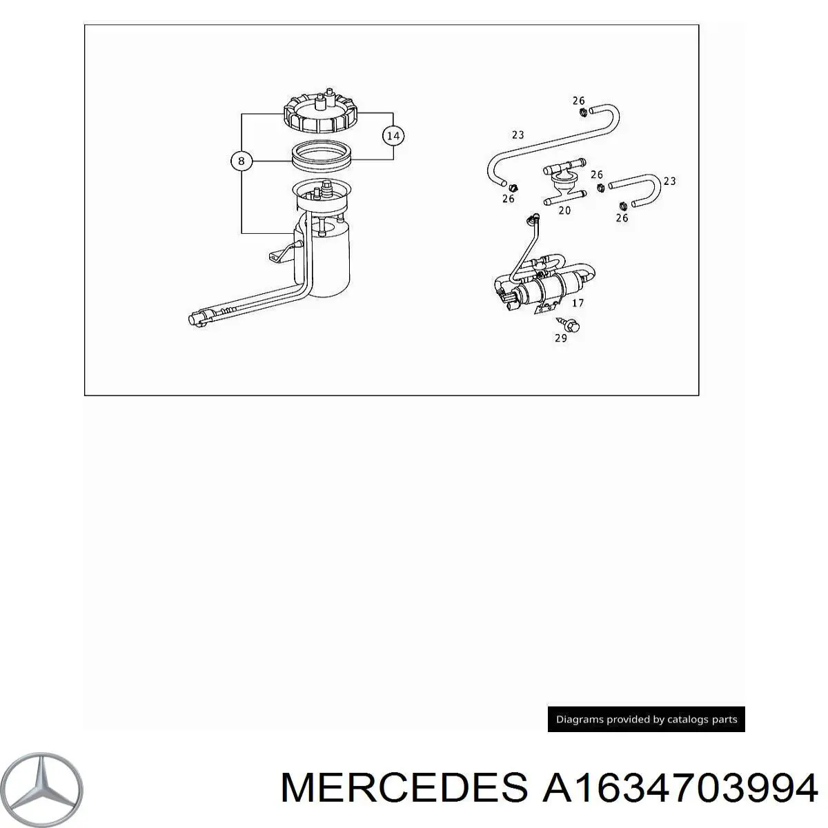 Compre A1634703994 Mercedes Módulo de bomba de combustível com sensor do nível de combustível