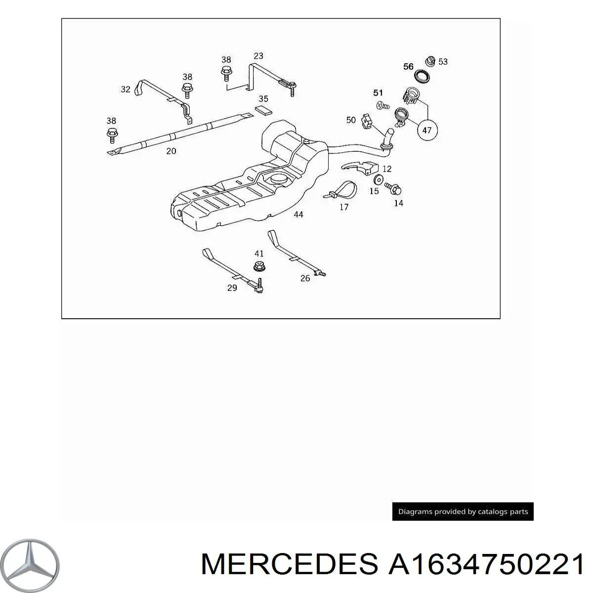 A1634750221 Mercedes Consola de tanque de combustível