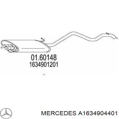 Silenciador, parte traseira Mercedes A1634904401 preço, a partir de 207,73 USD