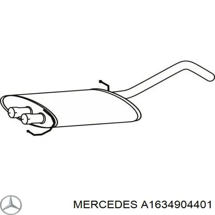 Compre A1634904401 Mercedes Silenciador, parte traseira