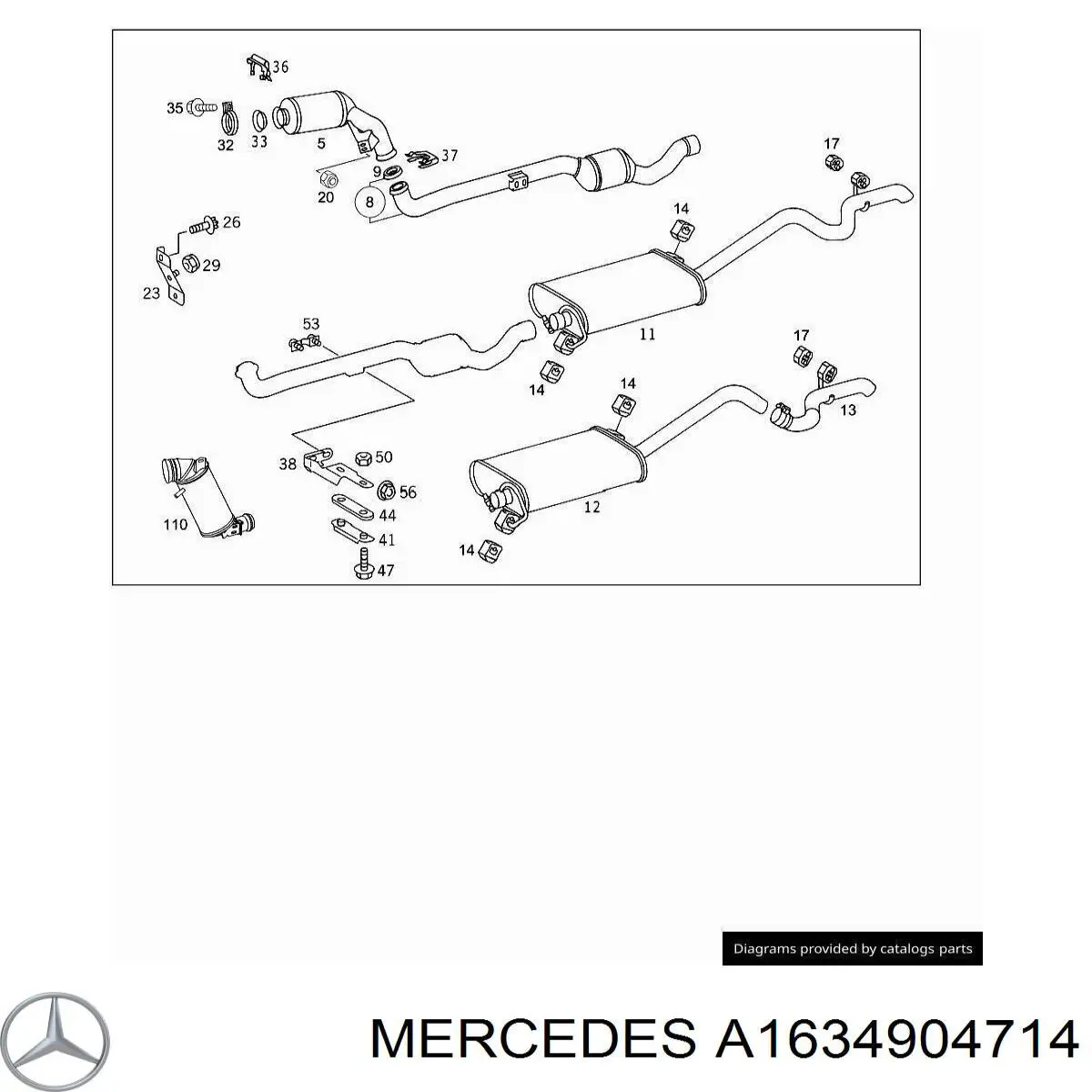 Convertidor - catalisador Mercedes A1634904714 preço, a partir de 443,24 USD