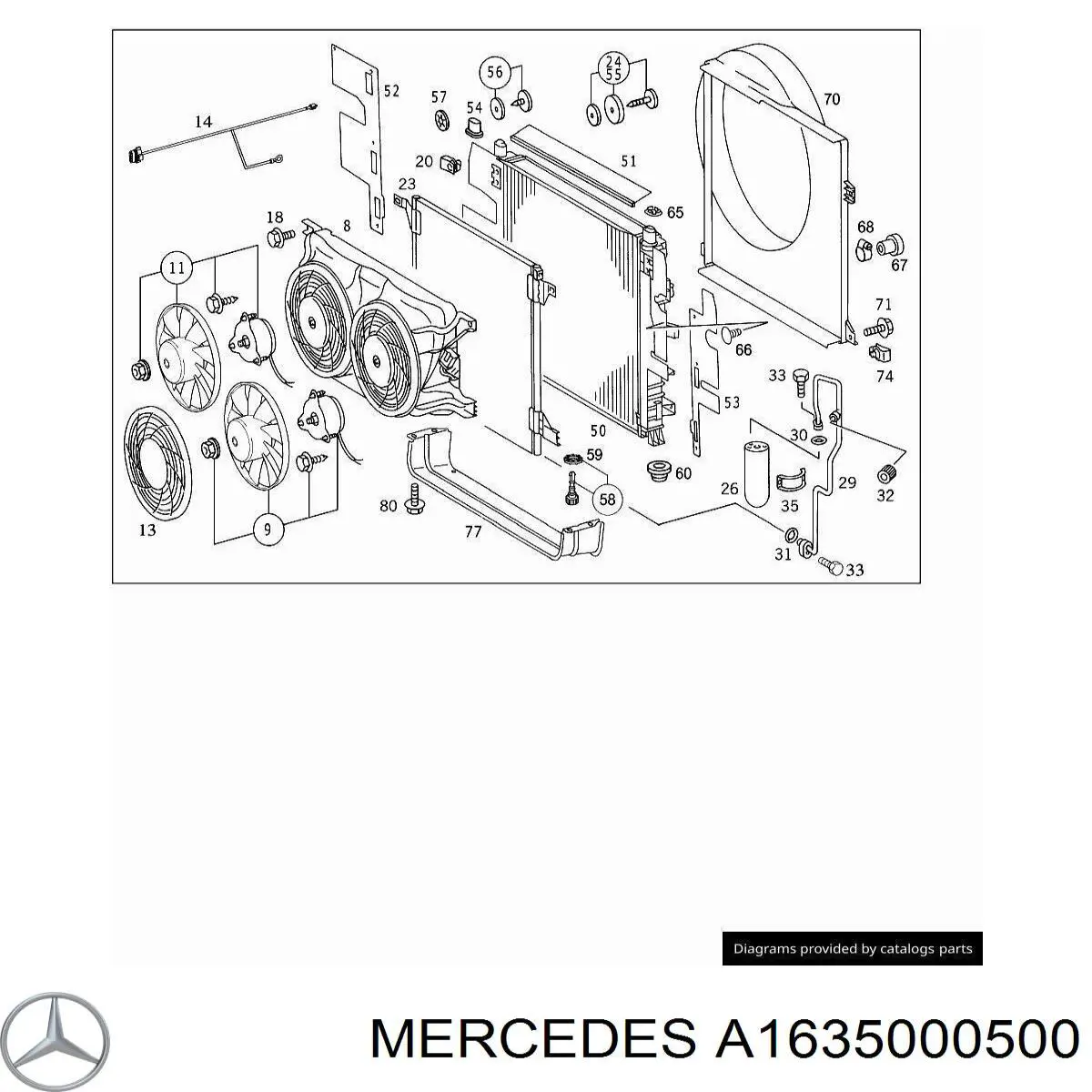 Compre A1635000500 Mercedes Radiador de intercooler