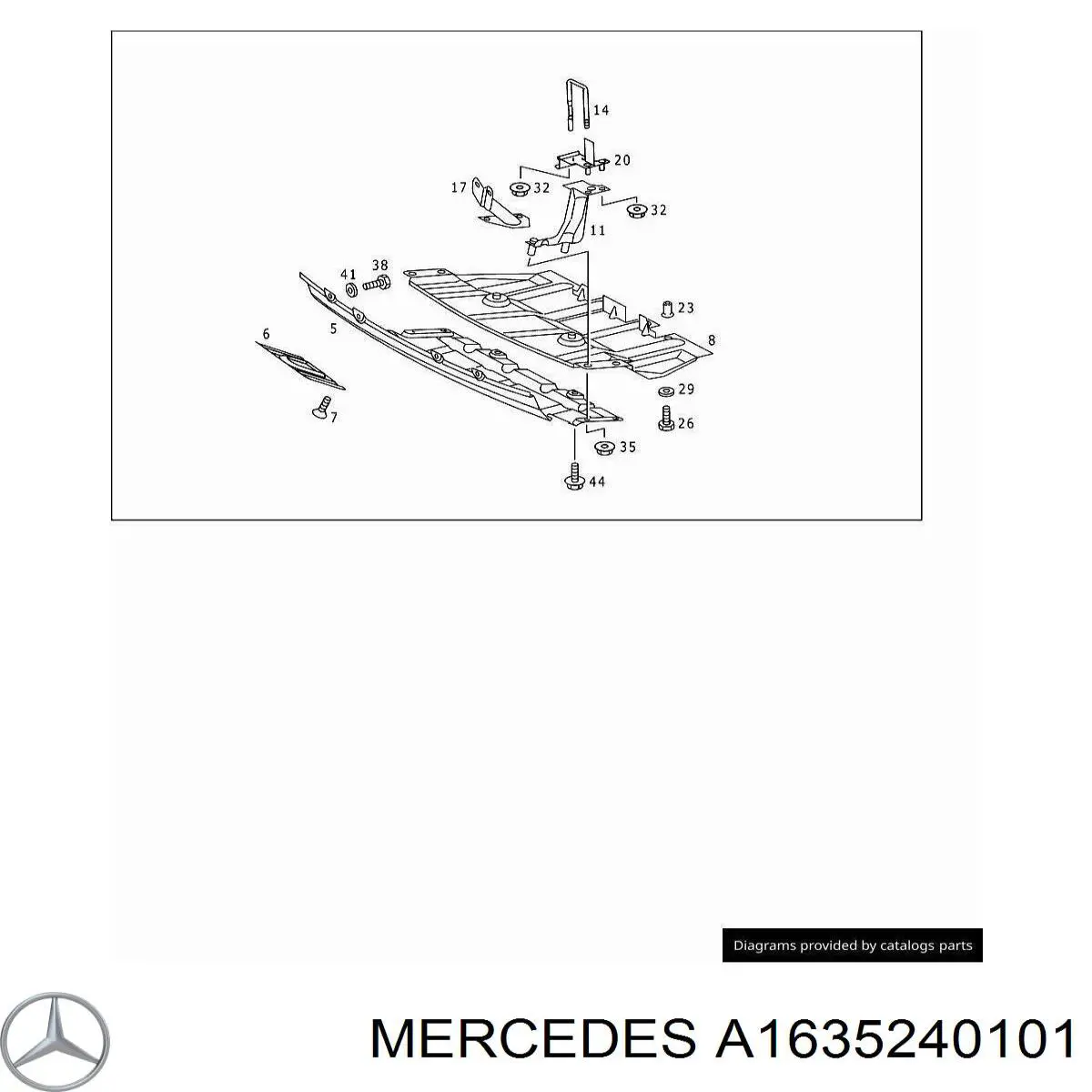 A1635240101 Mercedes Proteção de motor, de panela (da seção de motor)