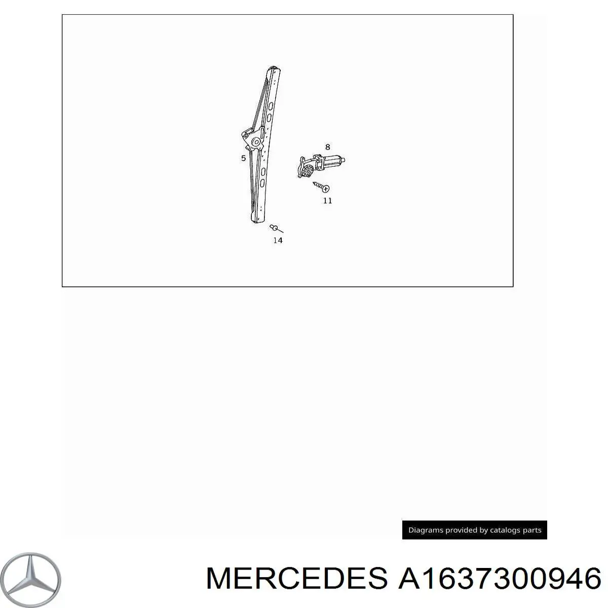 Mecanismo de acionamento de vidro da porta traseira esquerda Mercedes A1637300946 preço, a partir de 54,48 USD