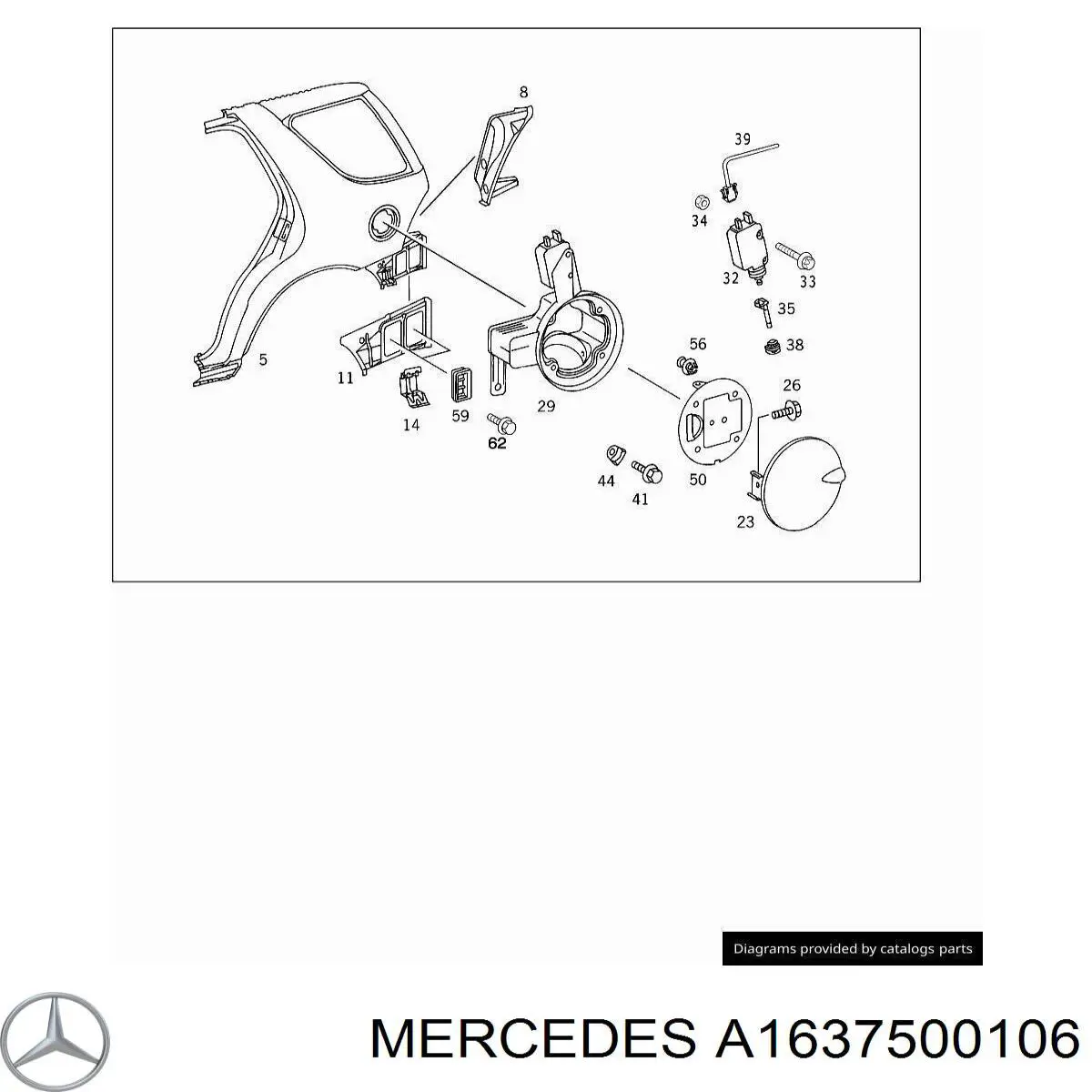 Alcapão do tanque de combustível Mercedes ML/GLE  W163