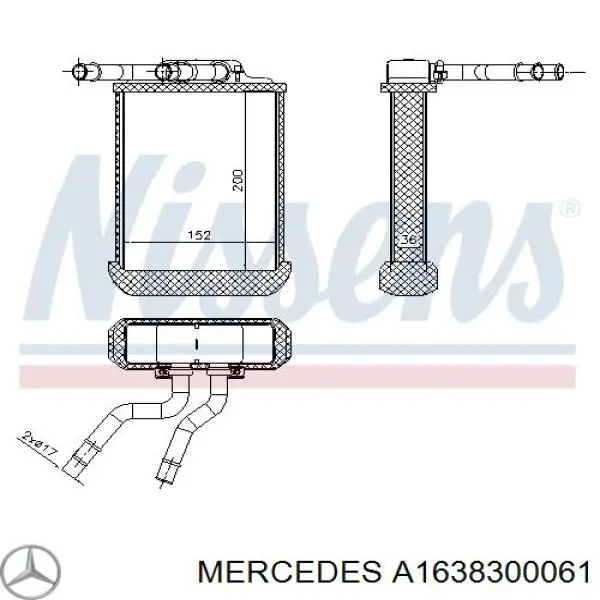 Radiador de forno (de aquecedor) Mercedes A1638300061 preço, a partir de 89,26 USD