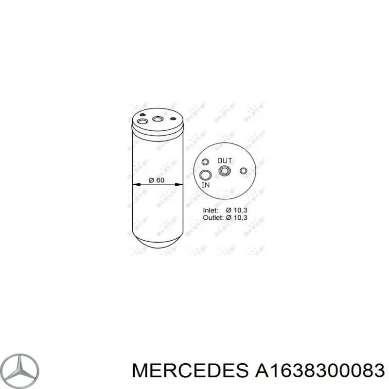 Tanque de recepção do secador de aparelho de ar condicionado Mercedes A1638300083 preço, a partir de 18,73 USD