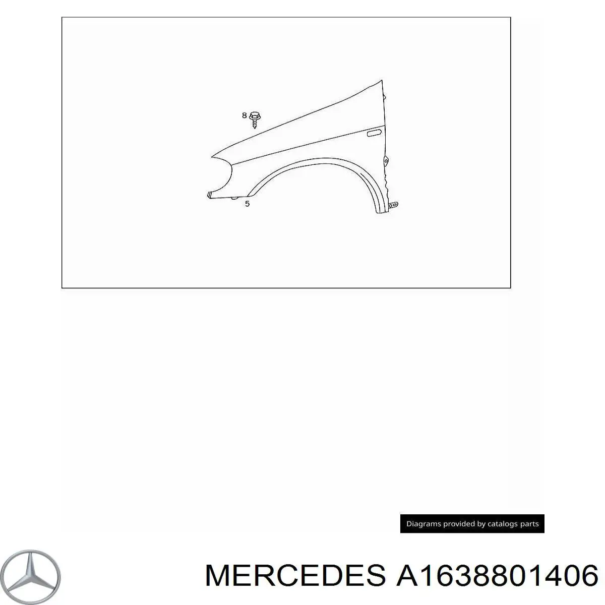 A1638801406 Mercedes Pára-lama dianteiro direito