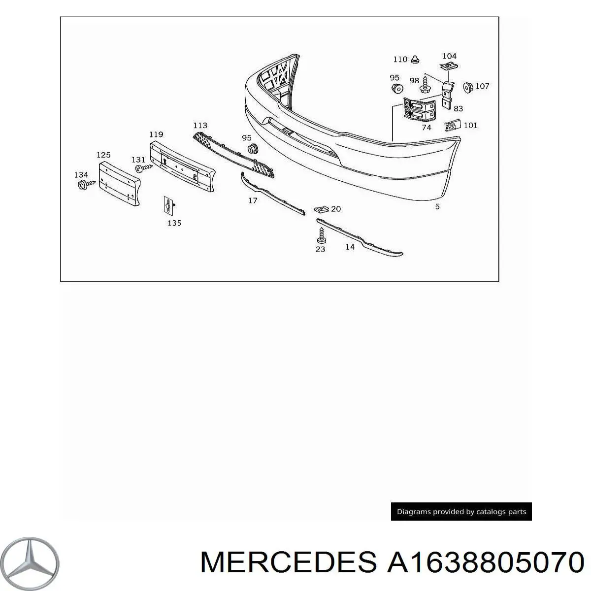 Pára-choque dianteiro Mercedes A1638805070 preço, a partir de 1121,85 USD