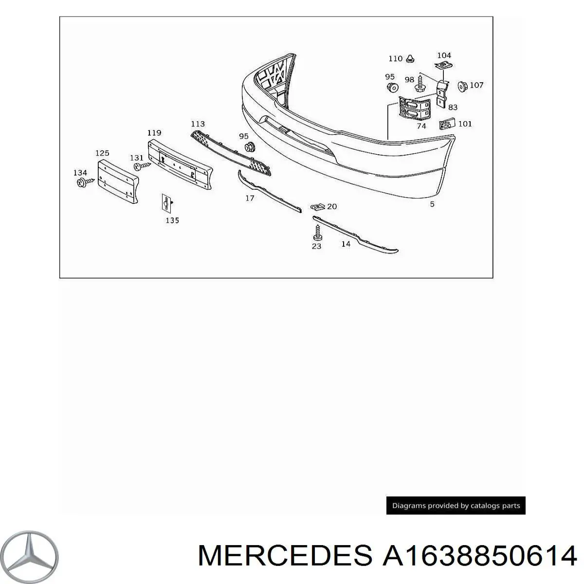 Consola do pára-choque dianteiro direito Mercedes A1638850614 preço, a partir de 29,66 USD