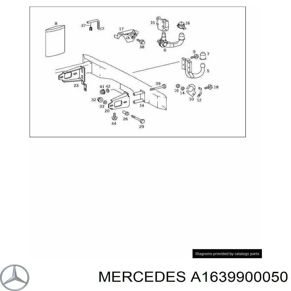Compre A1639900050 Mercedes Porca de parafuso de fixação de braço oscilante dianteiro inferior