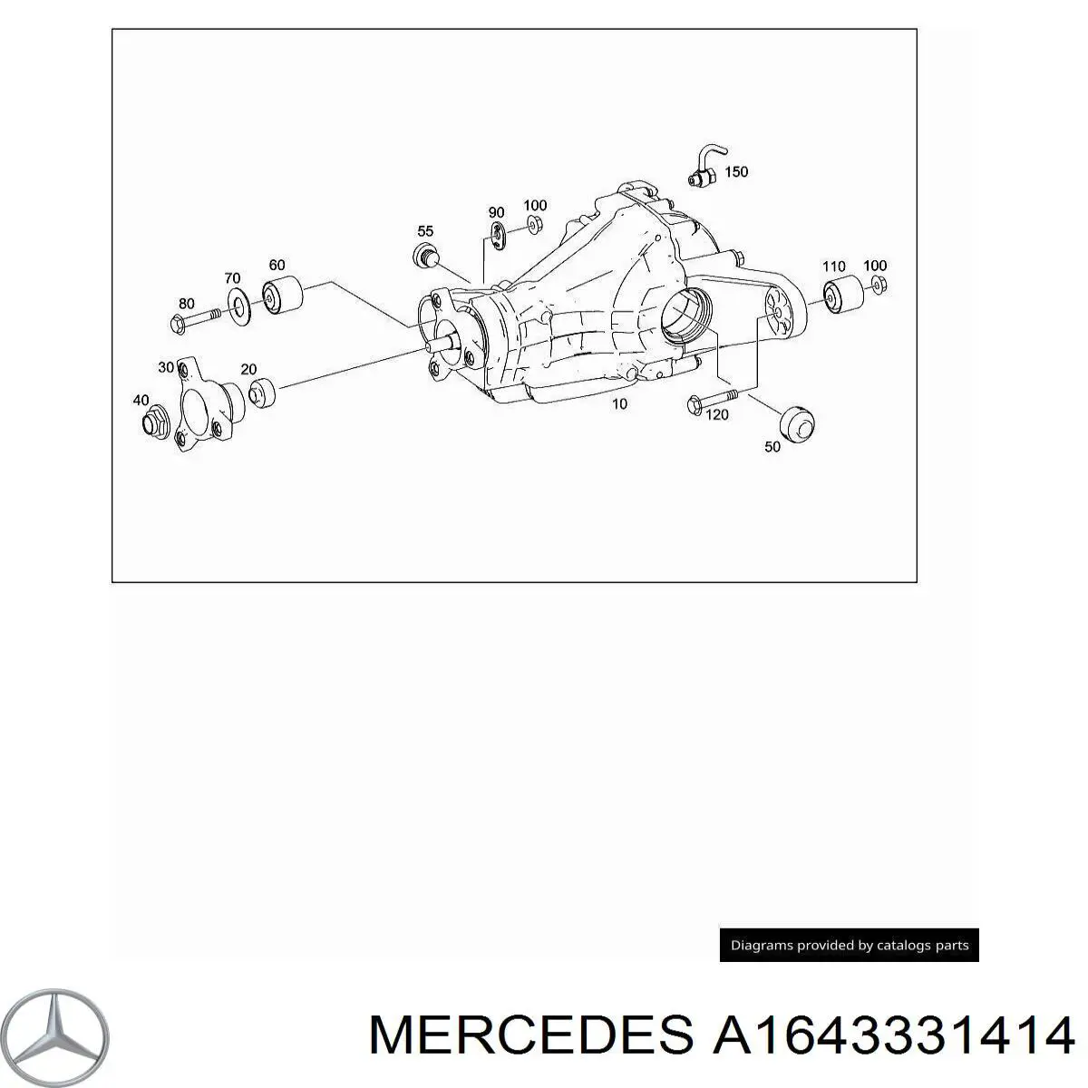 Bloco silencioso (coxim) de dianteiro redutor do eixo traseiro Mercedes A1643331414 preço, a partir de 17,19 USD
