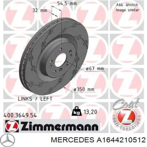 Compre A1644210512 Mercedes Disco do freio dianteiro
