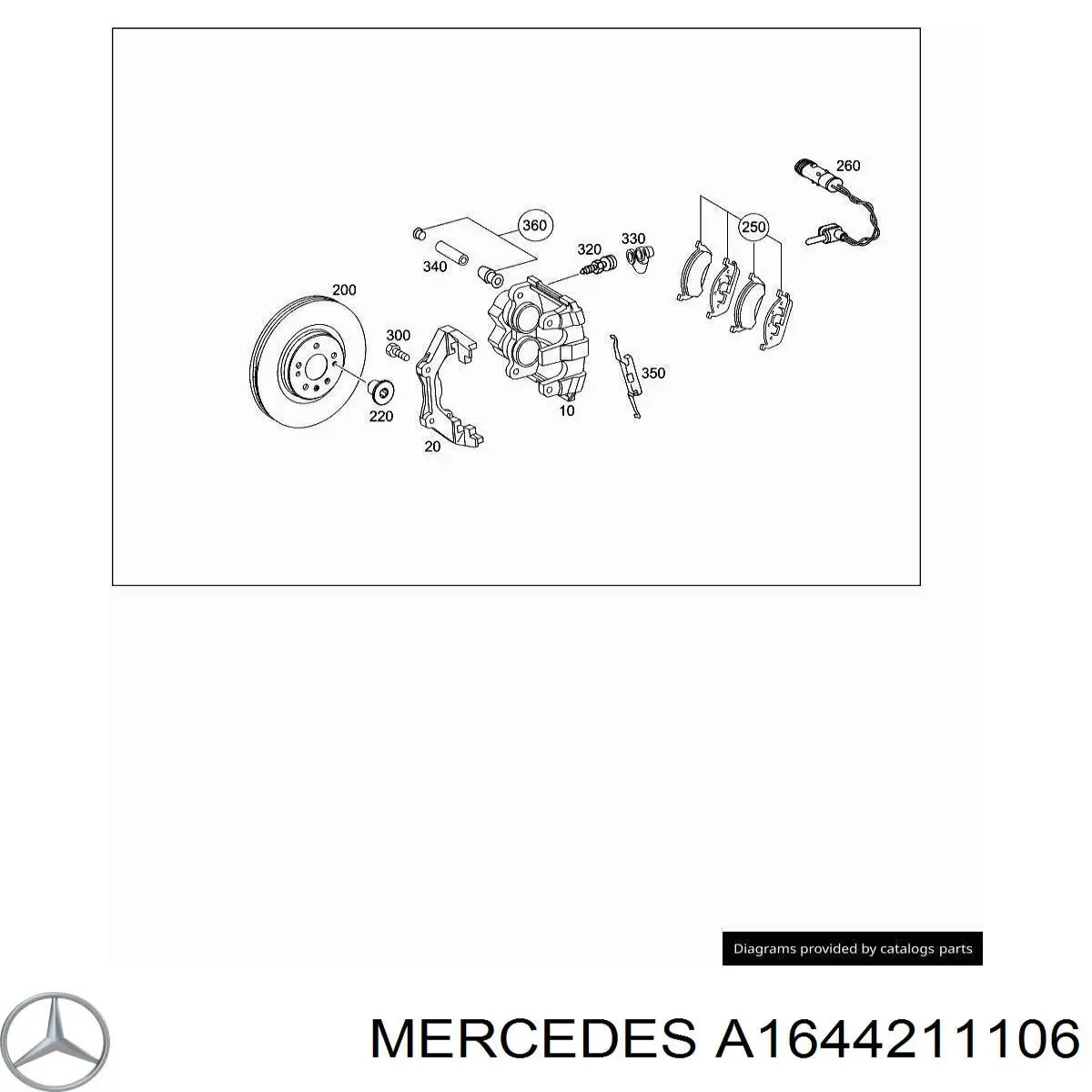 Braçadeira do freio de suporte dianteiro Mercedes A1644211106 preço, a partir de 426,28 USD