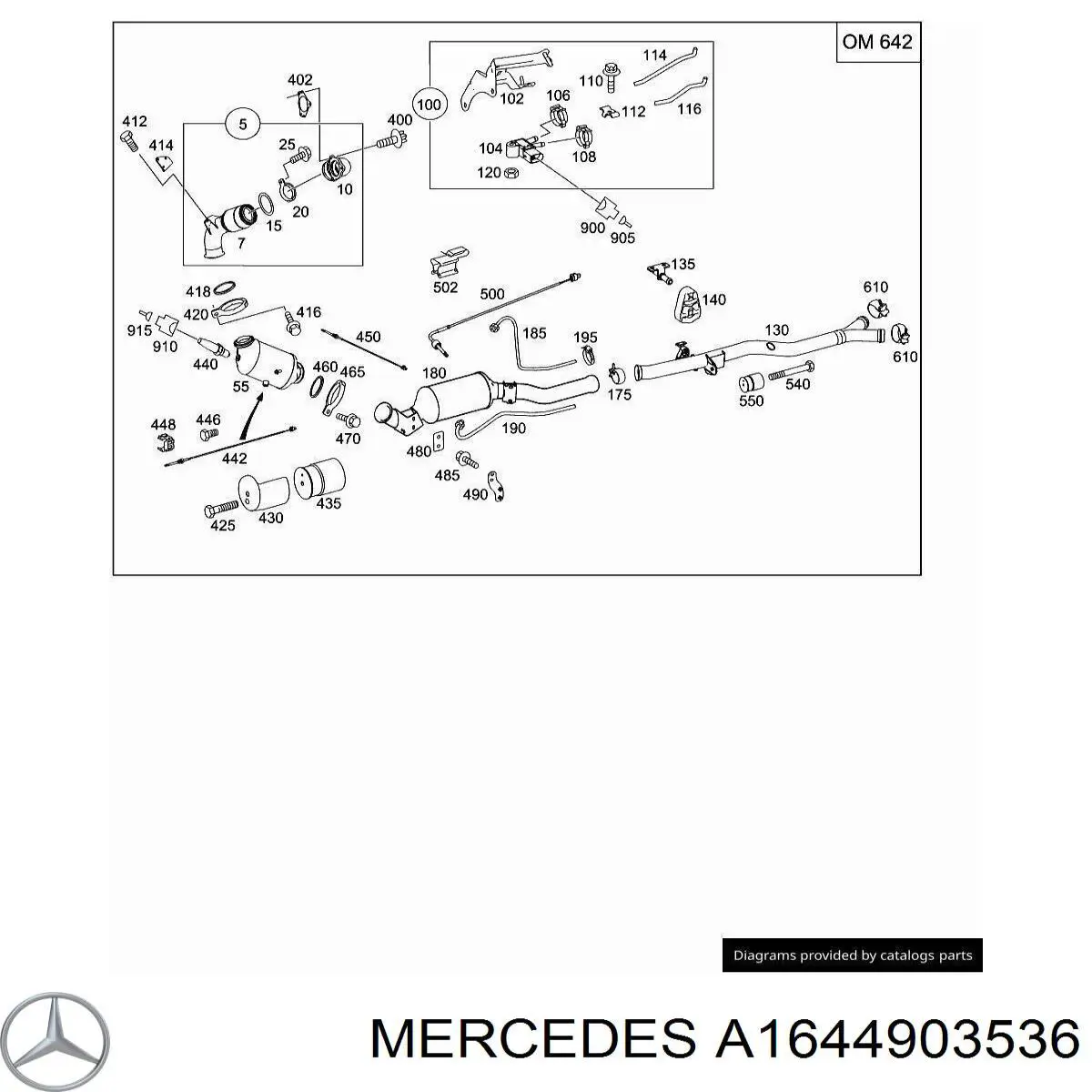 A1644903536 Mercedes Convertidor - catalisador