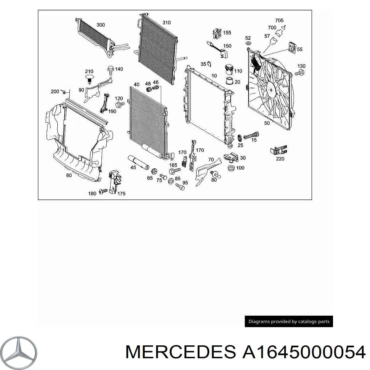 Compre A1645000054 Mercedes Radiador de aparelho de ar condicionado