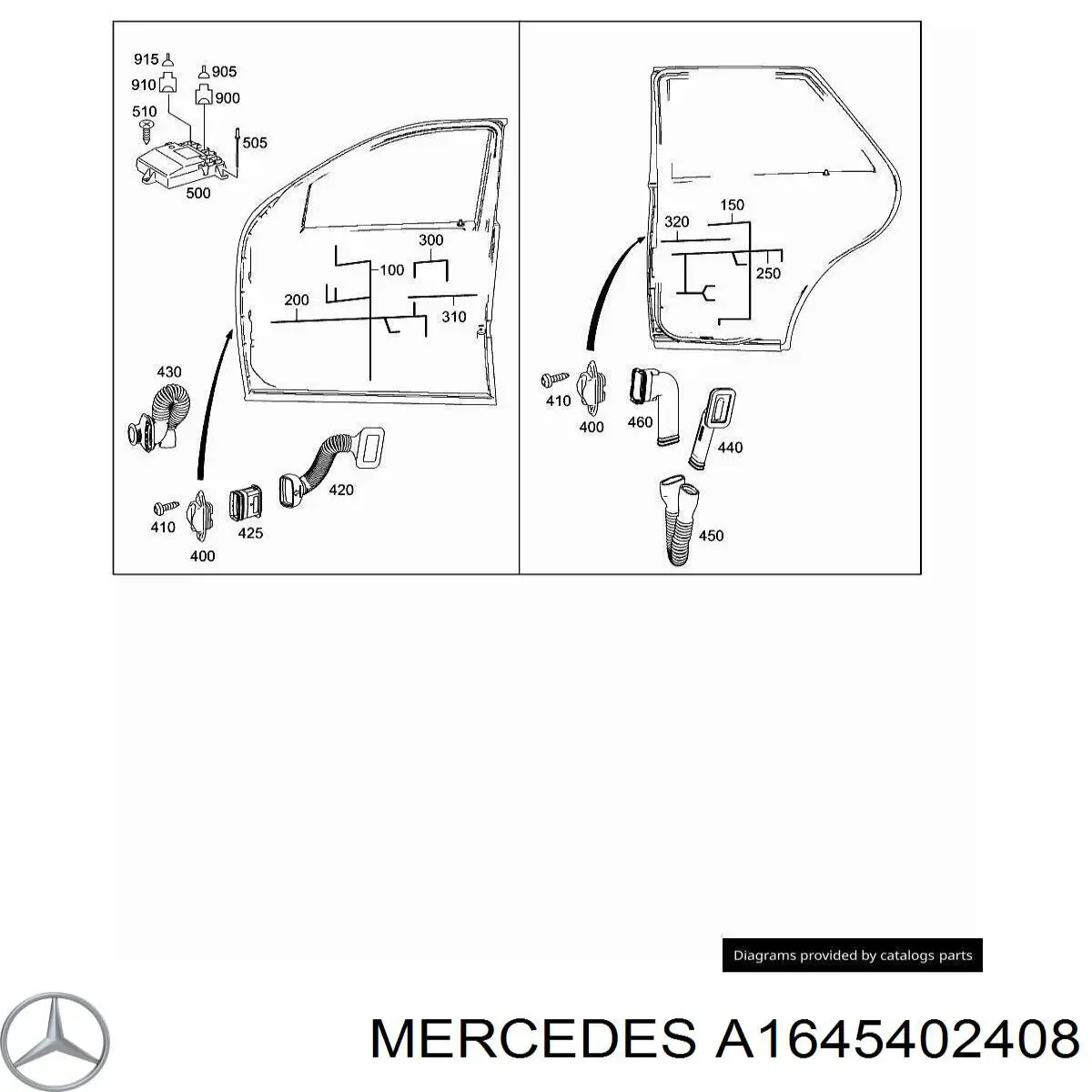 A1645402408 Mercedes Fios isolados da porta traseira